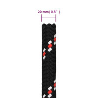 Produktbild för Båtlina svart 20 mm 100 m polypropen