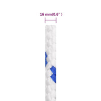 Produktbild för Båtlina vit 16 mm 25 m polypropylen