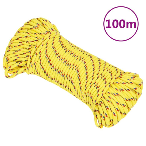 vidaXL Båtlina gul 4 mm 100 m polypropen