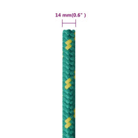 Produktbild för Båtlina grön 14 mm 50 m polypropen