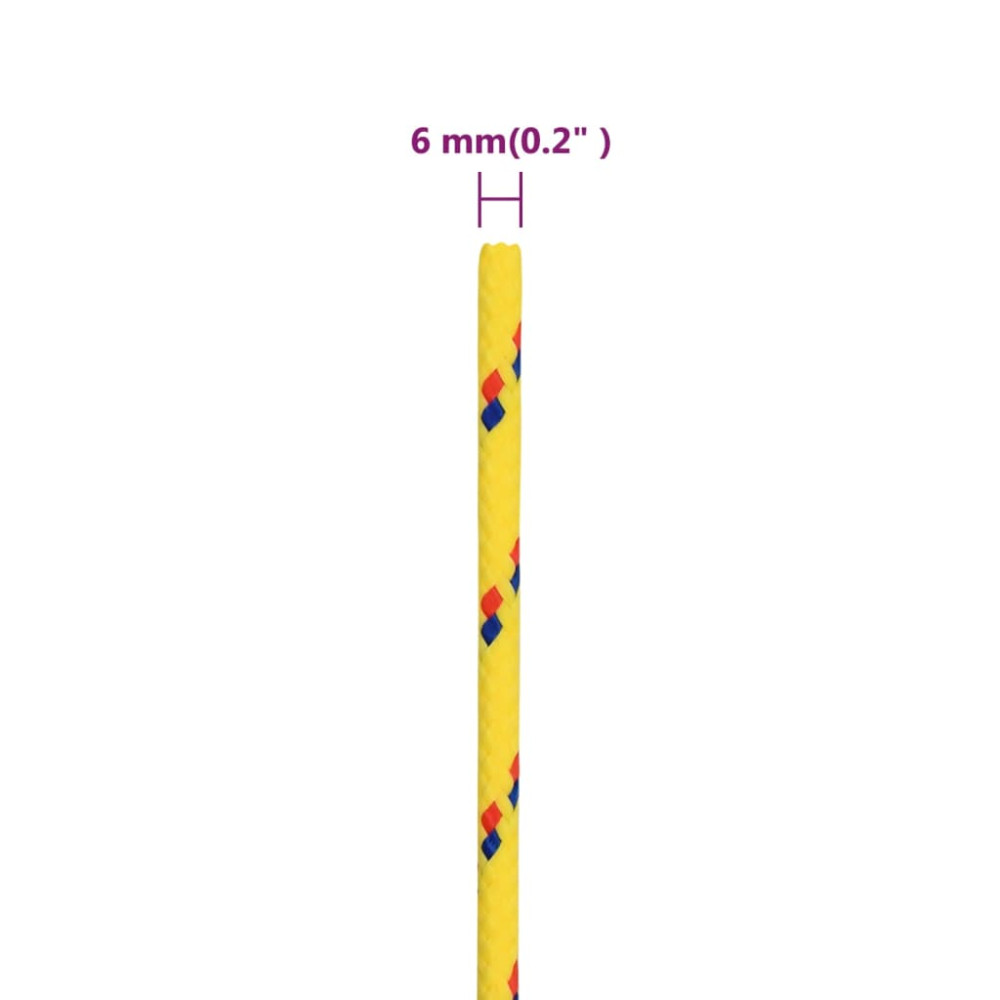 Produktbild för Båtlina gul 6 mm 250 m polypropen