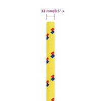 Produktbild för Båtlina gul 12 mm 100 m polypropen