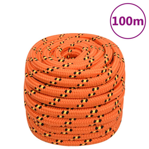 vidaXL Båtlina orange 20 mm 100 m polypropylen