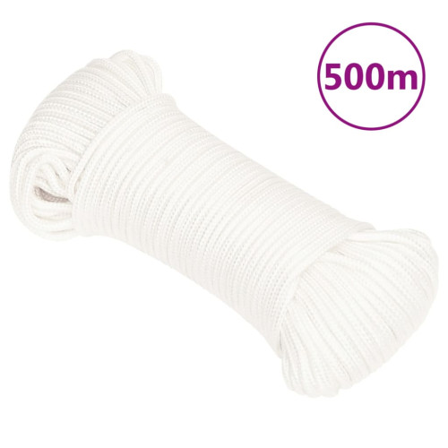 vidaXL Båtlina helvit 4 mm 500 m polypropylen