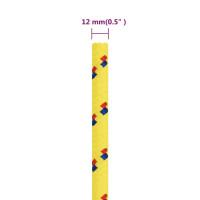 Produktbild för Båtlina gul 12 mm 25 m polypropen
