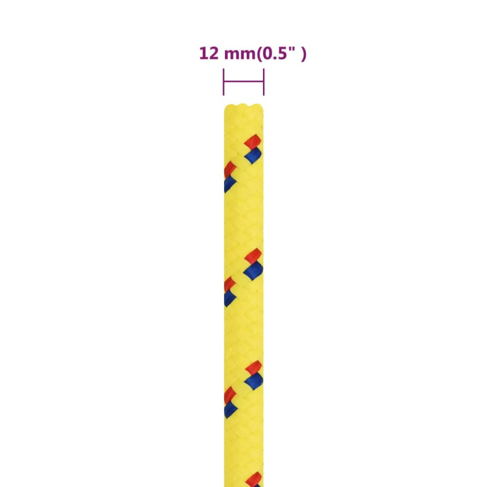 Produktbild för Båtlina gul 12 mm 250 m polypropen