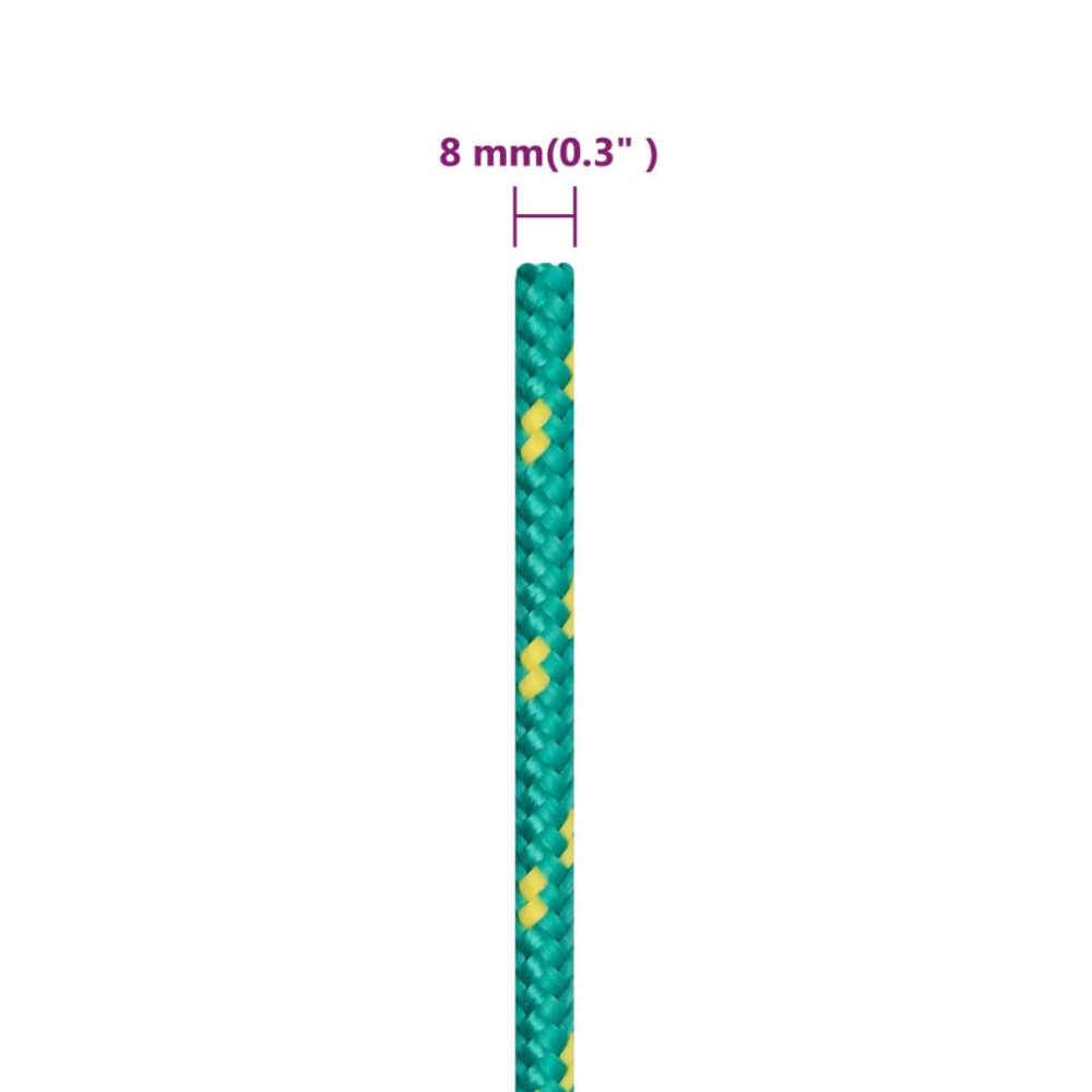 Produktbild för Båtlina grön 8 mm 100 m polypropen