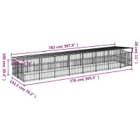 Produktbild för Hundgård för utomhusbruk med tak stål 15,02 m²