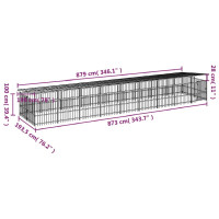 Produktbild för Hundgård för utomhusbruk med tak stål 16,89 m²