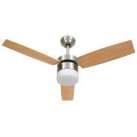 Produktbild för Takfläkt med lampa och fjärrkontroll 108 cm ljusbrun