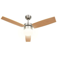 Produktbild för Takfläkt med lampa och fjärrkontroll 108 cm ljusbrun
