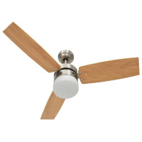 Produktbild för Takfläkt med lampa och fjärrkontroll 108 cm ljusbrun