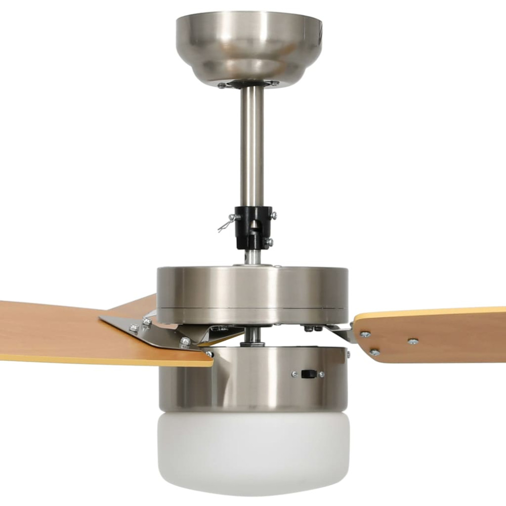 Produktbild för Takfläkt med lampa och fjärrkontroll 108 cm ljusbrun
