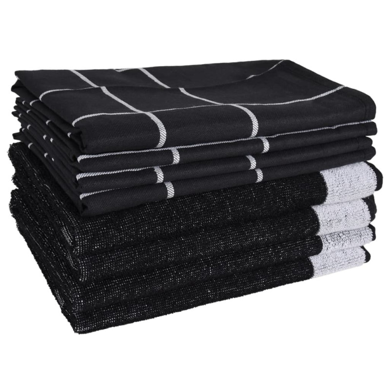 Produktbild för Handduksset 12 st svart bomull