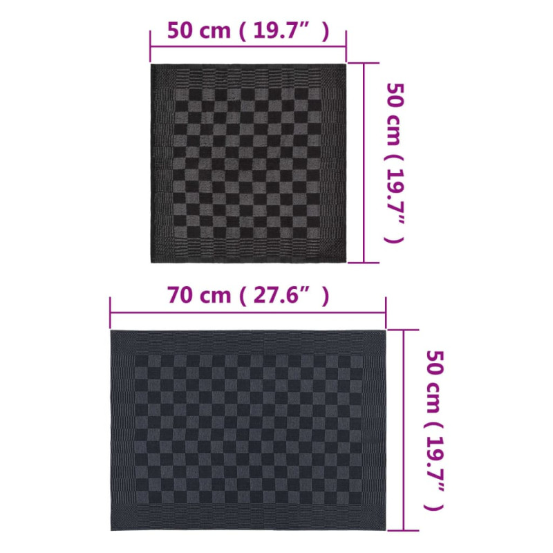 Produktbild för Handduksset 20 st svart och grå bomull