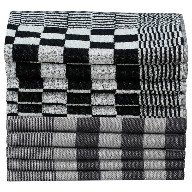 Produktbild för Handduksset 10 st svart och vit bomull