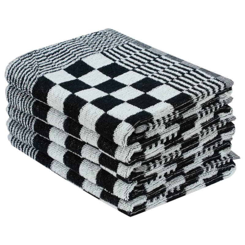 Produktbild för Handduksset 10 st svart och vit bomull
