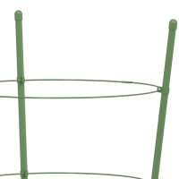 Produktbild för Växtstöd med 3 ringar 5 st grön 45 cm stål