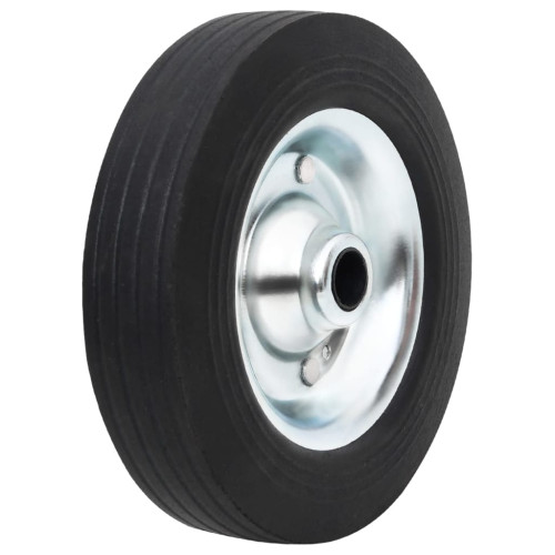 vidaXL Hjul för stödhjul Ø20x5 cm solid gummi och stål