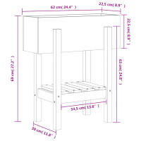 Produktbild för Odlingslåda 62x30x69 cm vit massiv furu