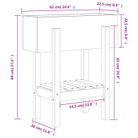 Produktbild för Odlingslåda 62x30x69 cm honungsbrun massiv furu