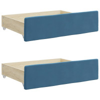 Miniatyr av produktbild för Sänglådor 2 st blå konstruerat trä och sammet