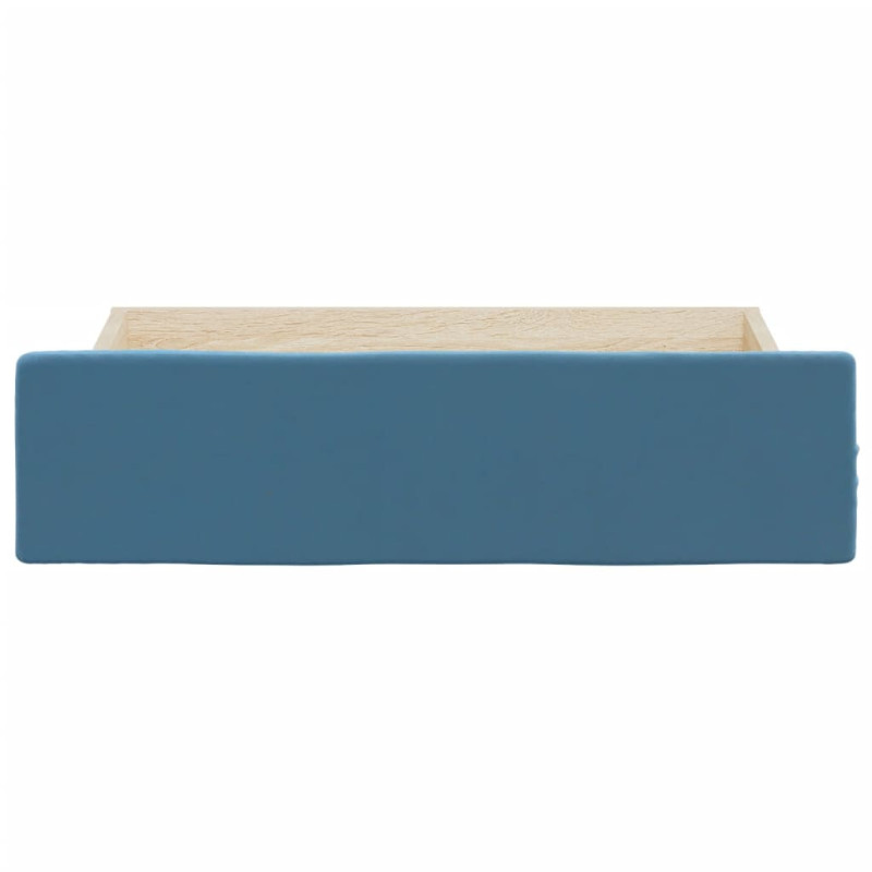 Produktbild för Sänglådor 2 st blå konstruerat trä och sammet