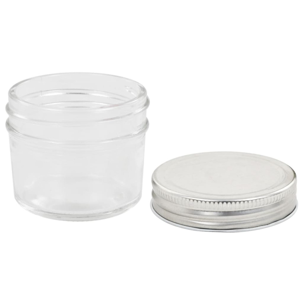 Produktbild för Syltburkar i glas med silvriga lock 96 st 110 ml