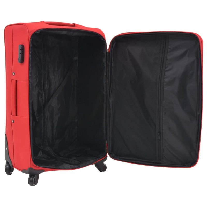 Produktbild för Resväskor 3 st röd soft case