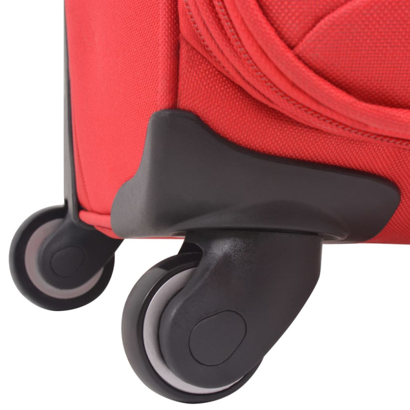 Produktbild för Resväskor 3 st röd soft case