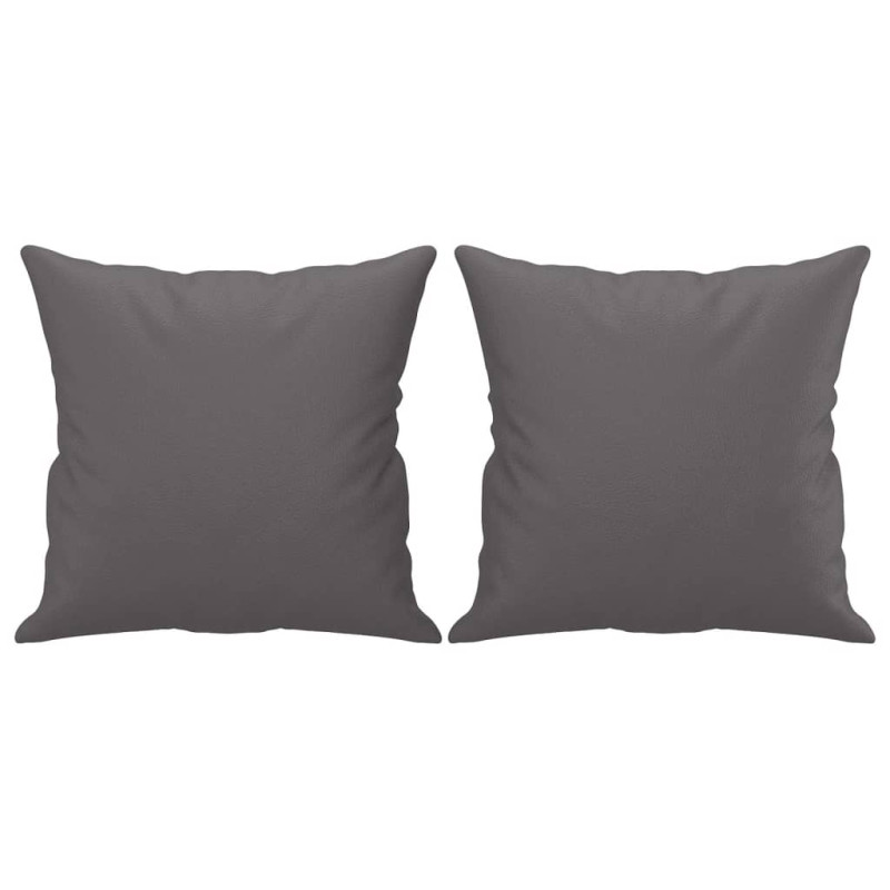 Produktbild för 2-sits soffa med prydnadskuddar grå 140 cm konstläder