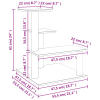 Produktbild för Klösträd med sisalpelare gräddvit 61 cm