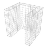 Produktbild för Gabionkorg med skydd för 1 soptunna stål 110x100x120 cm