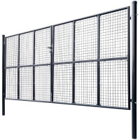 Produktbild för Nätgrind för trädgård galvaniserat stål 400x175 cm grå