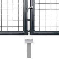 Produktbild för Nätgrind för trädgård galvaniserat stål 400x175 cm grå