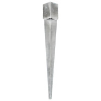 Produktbild för Jordspett 2 st silver 10x10x91 cm galvaniserat stål