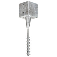 Produktbild för Jordspett 6 st silver 14x14x58 cm galvaniserat stål