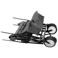 Produktbild för Hopfällbar handvagn med tak stål grå
