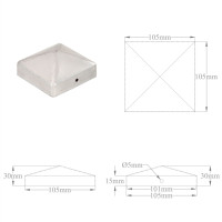 Produktbild för Stolphattar pyramid 6 st galvaniserad metall 101x101 mm