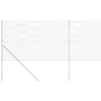 Produktbild för Gunnebostängsel med stolpar galvaniserat stål 15x1,5 m silver