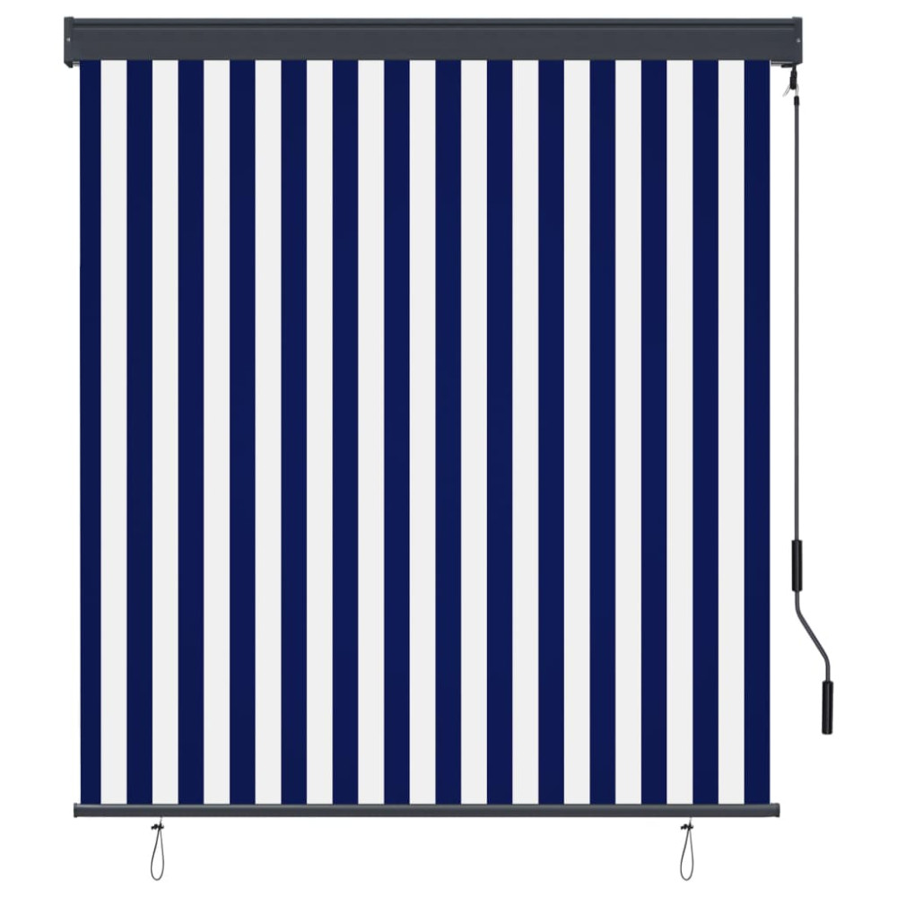 Produktbild för Rullgardin utomhus 140x250 cm blå och vit