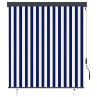Produktbild för Rullgardin utomhus 140x250 cm blå och vit