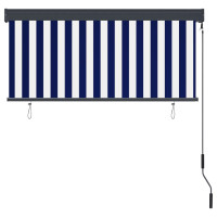 Produktbild för Rullgardin utomhus 140x250 cm blå och vit