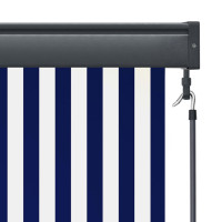 Produktbild för Rullgardin utomhus 140x250 cm blå och vit