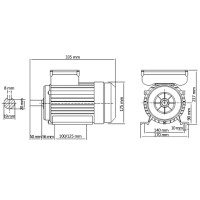 Produktbild för 1-fas elektrisk motor aluminium 1,5kW/2HK 2-polig