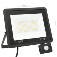 Produktbild för Strålkastare med sensor 100 W LED kallvit