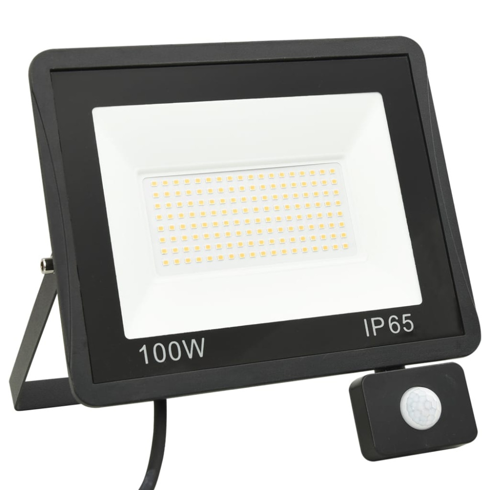 Produktbild för Strålkastare med sensor 100 W LED kallvit