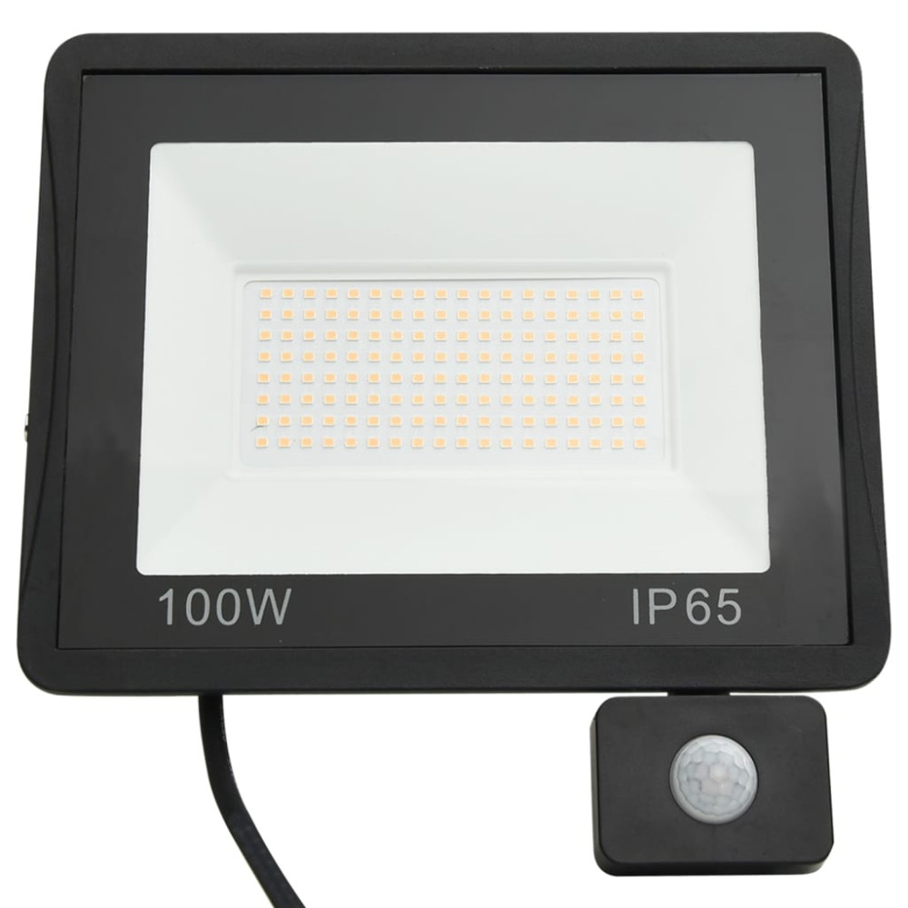 Produktbild för Strålkastare med sensor 100 W LED kallvit