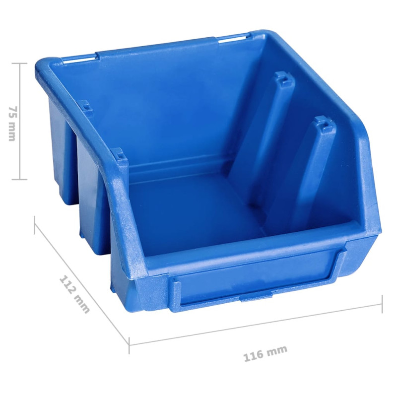 Produktbild för Sortimentlådsats med väggpaneler 48 delar blå och svart