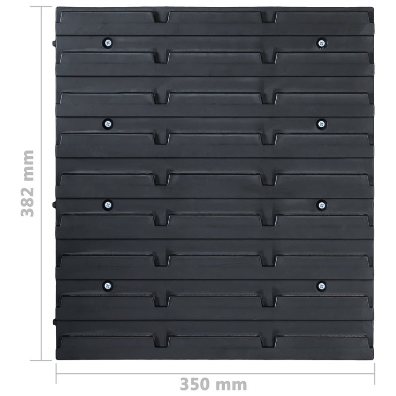 Produktbild för Sortimentlådsats med väggpaneler 48 delar blå och svart